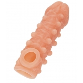 Телесная закрытая насадка с шариками Cock Sleeve Size M - 15,6 см. - KOKOS - в Ижевске купить с доставкой