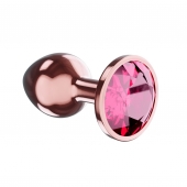 Пробка цвета розового золота с малиновым кристаллом Diamond Ruby Shine L - 8,3 см. - Lola Games - купить с доставкой в Ижевске
