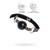 Черный кляп-шар на леопардовых ремешках Anonymo - ToyFa - купить с доставкой в Ижевске