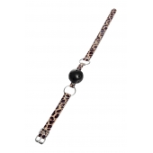 Черный кляп-шар на леопардовых ремешках Anonymo - ToyFa - купить с доставкой в Ижевске