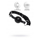 Черный кляп-шар на кожаных ремешках Anonymo - ToyFa - купить с доставкой в Ижевске