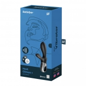 Черный анальный вибратор Heat Climax+ с функцией нагрева - 20,6 см. - Satisfyer - в Ижевске купить с доставкой
