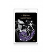 Зажимы для сосков с фиолетовой цепочкой Sweet Caress Nipple Chain - Sweet Caress - купить с доставкой в Ижевске