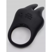 Черное эрекционное виброкольцо Sensation Rechargeable Vibrating Rabbit Love Ring - Fifty Shades of Grey - в Ижевске купить с доставкой