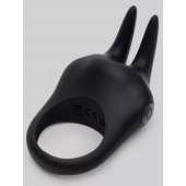 Черное эрекционное виброкольцо Sensation Rechargeable Vibrating Rabbit Love Ring - Fifty Shades of Grey - в Ижевске купить с доставкой