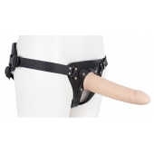 Пустотелый страпон Harness CLASSIC с бандажом - 19,5 см. - LOVETOY (А-Полимер) - купить с доставкой в Ижевске