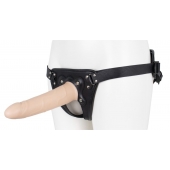 Пустотелый страпон Harness CLASSIC с бандажом - 19,5 см. - LOVETOY (А-Полимер) - купить с доставкой в Ижевске