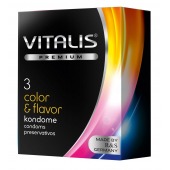 Цветные ароматизированные презервативы VITALIS PREMIUM color   flavor - 3 шт. - Vitalis - купить с доставкой в Ижевске