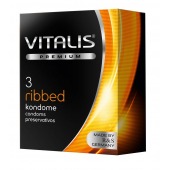Ребристые презервативы VITALIS PREMIUM ribbed - 3 шт. - Vitalis - купить с доставкой в Ижевске