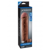 Коричневая насадка с кольцом Perfect 2 Extension with Ball Strap - 19 см. - Pipedream - в Ижевске купить с доставкой
