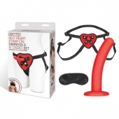 Красный поясной фаллоимитатор Red Heart Strap on Harness   5in Dildo Set - 12,25 см. - Lux Fetish - купить с доставкой в Ижевске