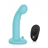 Голубая изогнутая насадка 6in Remote Control Ripple P-Spot G-Spot на черных трусиках - 16 см. - Pegasus - купить с доставкой в Ижевске