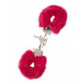 Металлические наручники с красной меховой опушкой METAL HANDCUFF WITH PLUSH RED - Dream Toys - купить с доставкой в Ижевске