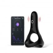 Черное виброкольцо Magic Motion Rise с подхватом мошонки - Magic Motion - в Ижевске купить с доставкой