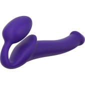 Фиолетовый безремневой страпон Silicone Bendable Strap-On - size S - Strap-on-me - купить с доставкой в Ижевске