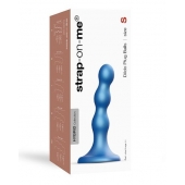 Голубая насадка Strap-On-Me Dildo Plug Balls size S - Strap-on-me - купить с доставкой в Ижевске