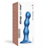 Голубая насадка Strap-On-Me Dildo Plug Balls size L - Strap-on-me - купить с доставкой в Ижевске