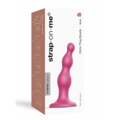 Розовая насадка Strap-On-Me Dildo Plug Beads size S - Strap-on-me - купить с доставкой в Ижевске