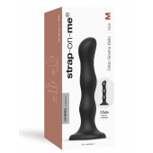 Черная насадка Strap-On-Me Dildo Geisha Balls size M - Strap-on-me - купить с доставкой в Ижевске