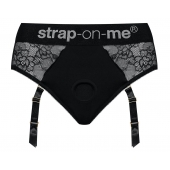 Черные трусики для насадок Diva Lingerie Harness - size S - Strap-on-me - купить с доставкой в Ижевске