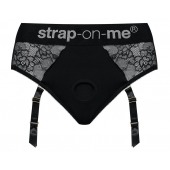 Черные трусики для насадок Diva Lingerie Harness - size L - Strap-on-me - купить с доставкой в Ижевске