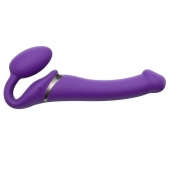 Фиолетовый безремневой вибрострапон Silicone Bendable Strap-On - size M - Strap-on-me - купить с доставкой в Ижевске