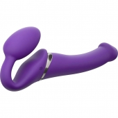 Фиолетовый безремневой вибрострапон Vibrating Bendable Strap-On - size L - Strap-on-me - купить с доставкой в Ижевске