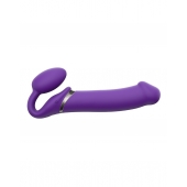 Фиолетовый безремневой вибрострапон Silicone Bendable Strap-On - size XL - Strap-on-me - купить с доставкой в Ижевске