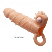 Телесная удлиняющая вибронасадка Penis Sleeve Connor - 17 см. - Baile - в Ижевске купить с доставкой