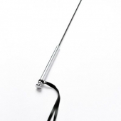 Черный кожаный стек с гладкой ручкой - 55 см. - Crazy Handmade - купить с доставкой в Ижевске