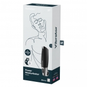 Черный мастурбатор с вибрацией Power Masturbator - Satisfyer - в Ижевске купить с доставкой