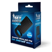 Черная открытая насадка на пенис с кольцом для мошонки XXXL-size - 9,9 см. - Sex Expert - в Ижевске купить с доставкой