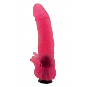 Розовая насадка для страпона с клиторальными лепестками - 18,5 см. - LOVETOY (А-Полимер) - купить с доставкой в Ижевске