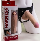Страпон Harness из двух предметов: трусики с плугом и насадка-фаллос - 17 см. - LOVETOY (А-Полимер) - купить с доставкой в Ижевске