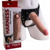 Реалистичный страпон Harness из трусиков и насадки-фаллоса - 18,5 см. - LOVETOY (А-Полимер) - купить с доставкой в Ижевске