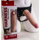 Реалистичный страпон Harness из трусиков и насадки-фаллоса - 18,5 см. - LOVETOY (А-Полимер) - купить с доставкой в Ижевске