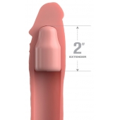 Телесная насадка-удлинитель 2 Inch Silicone X-tension with Strap - 20,3 см. - Pipedream - в Ижевске купить с доставкой