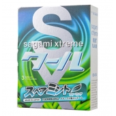 Презервативы Sagami Xtreme Mint с ароматом мяты - 3 шт. - Sagami - купить с доставкой в Ижевске