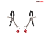 Серебристые зажимы на соски с шариками - Notabu - купить с доставкой в Ижевске