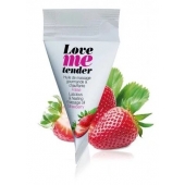 Съедобное согревающее массажное масло Love Me Tender Strawberry с ароматом клубники - 10 мл. - Love to Love - купить с доставкой в Ижевске