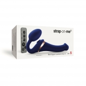 Синий безремневой страпон Multi Orgasm Size S с клиторальной стимуляцией - Strap-on-me - купить с доставкой в Ижевске