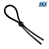 Черное силиконовое лассо с шариком для утяжки - Sex Expert - в Ижевске купить с доставкой