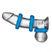 Комплект из трех голубых эрекционных колец 3-Pack Ribbed Rider Cock Ring Set - BlueLine - в Ижевске купить с доставкой