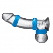 Комплект из трех голубых колец для эрекции 3-Pack Nuts   Bolts Stretch Cock Ring Set - BlueLine - в Ижевске купить с доставкой