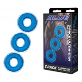 Комплект из трех голубых колец для эрекции 3-Pack Ultra-Stim Stretch Cock Rings - BlueLine - в Ижевске купить с доставкой
