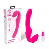 Розовый безремневой страпон на радиоуправлении Strapless Together - 22 см. - Together Toy - купить с доставкой в Ижевске