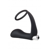 Черное эрекционное кольцо с вибропробкой Vibrating Anal Plug With Cockring - Dream Toys - в Ижевске купить с доставкой