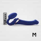 Синий безремневой страпон Multi Orgasm Size M с клиторальной стимуляцией - Strap-on-me - купить с доставкой в Ижевске