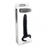 Чёрная насадка-фаллос для двойного проникновения INFLATABLE DILDO SLIM DONG  - 13,5 см. - Toyz4lovers - в Ижевске купить с доставкой
