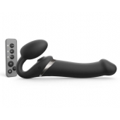 Черный безремневой страпон Multi Orgasm Size L с клиторальной стимуляцией - Strap-on-me - купить с доставкой в Ижевске